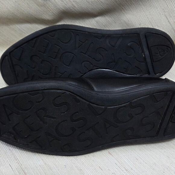 DEER Stag mens black leather slide on dress shoes/loafers size 8.5W  worn once - Picture 8 of 8